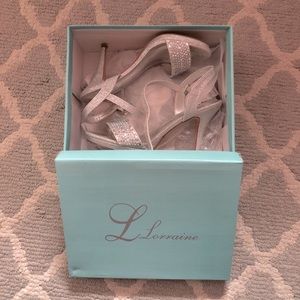L Lorraine Silver Party Heels